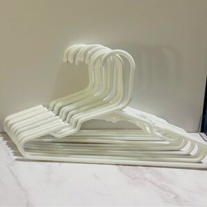 Lots of 10 Baby/Toddler Clothes Hangers in White, Blue, Light Pink, & Dark Pink